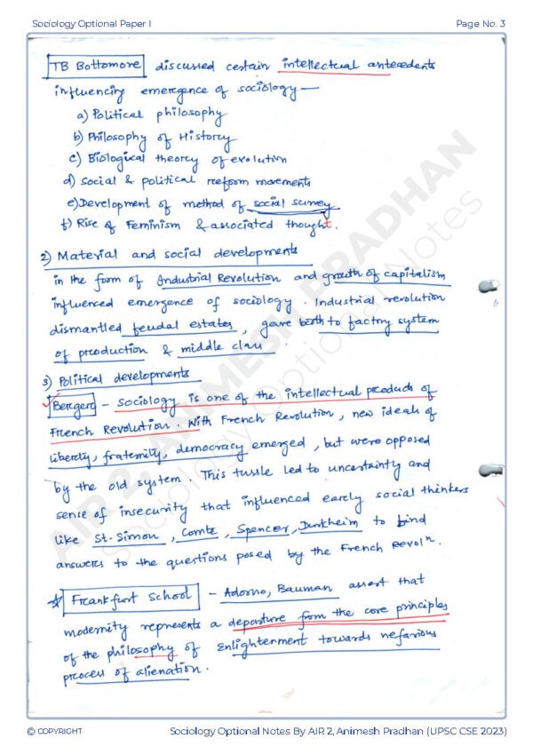 ANIMESH PRADHAN SOCIOLOGY ( Book-1) Optional Class Notes | English | B&W - Image 3