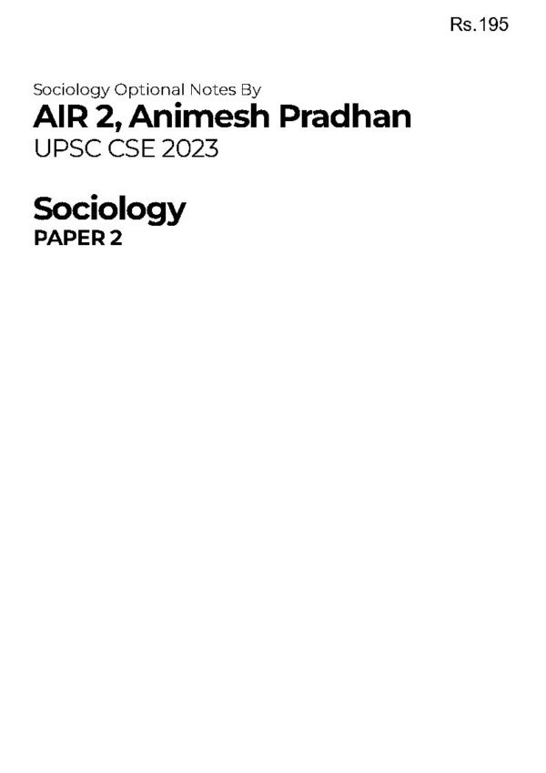 NIMESH PRADHAN SOCIOLOGY ( Book-2) Optional Class Notes | English | B&W - Image 2
