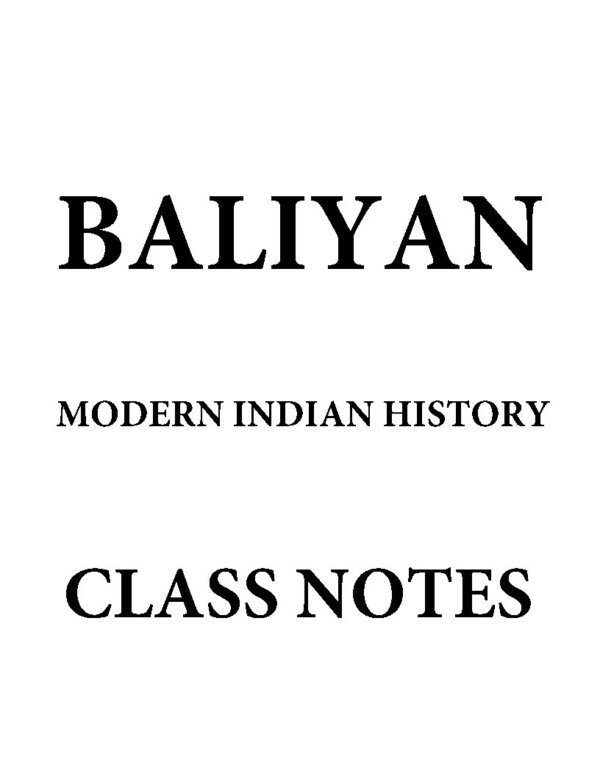 Insight IAS Academy BALIYAN Modern Indian History  ( History Optional Class notes ) Book -3 | English | B&W - Image 2