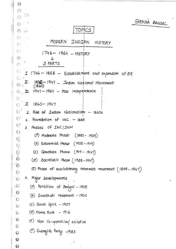 Insight IAS Academy BALIYAN Modern Indian History  ( History Optional Class notes ) Book -3 | English | B&W - Image 3