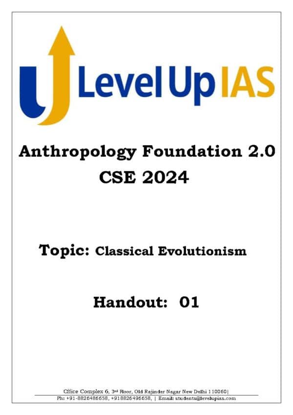 Level Up IAS ( Handout (1-105 ))Anthropology | Printed Notes  CSE 2024 |English | B&W Booklet 1 to 3 - Image 3