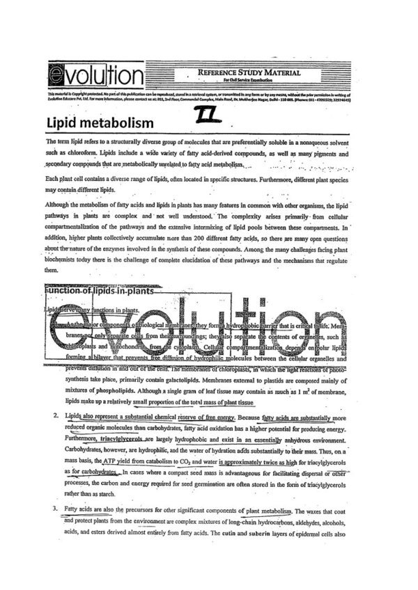 Evolution  IAS Botany For IAS & IFOS MAIN  ( Optional Printed Notes ) Paper 1 & 2 | English | B & W |Booklet- 1 to 17 - Image 3