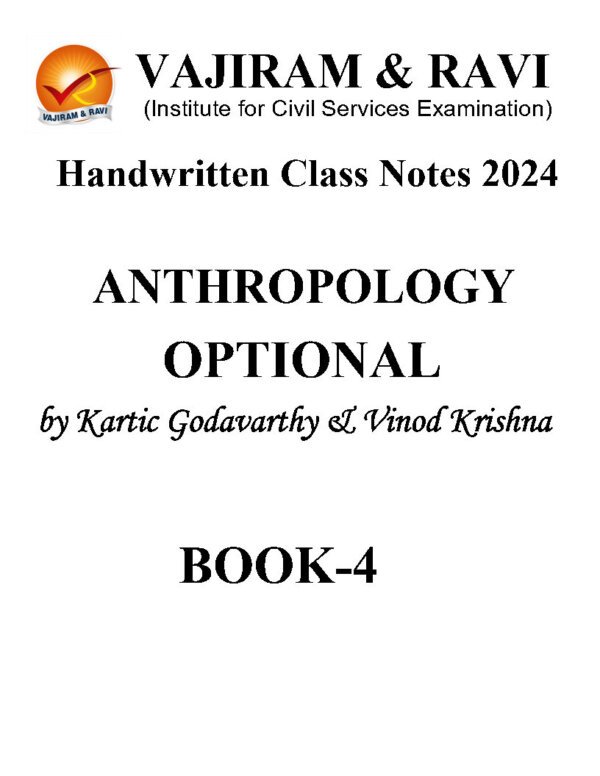 Vajiram & Ravi ( Book 4 ) Anthropology Optional | Handwritten Class Notes | English | B&W - Image 2