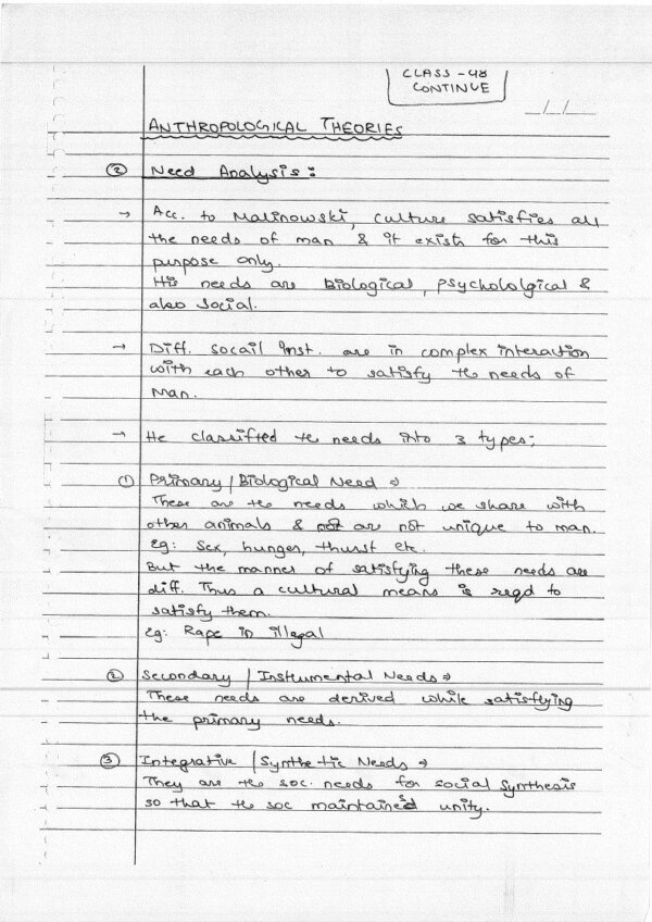Vajiram & Ravi ( Book 4 ) Anthropology Optional | Handwritten Class Notes | English | B&W - Image 3