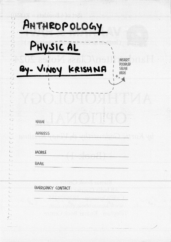 Vajiram & Ravi ( Paper 1 & 2 ) Anthropology Optional | Handwritten Class Notes | English | B&W |Booklet 1 to 4 - Image 3