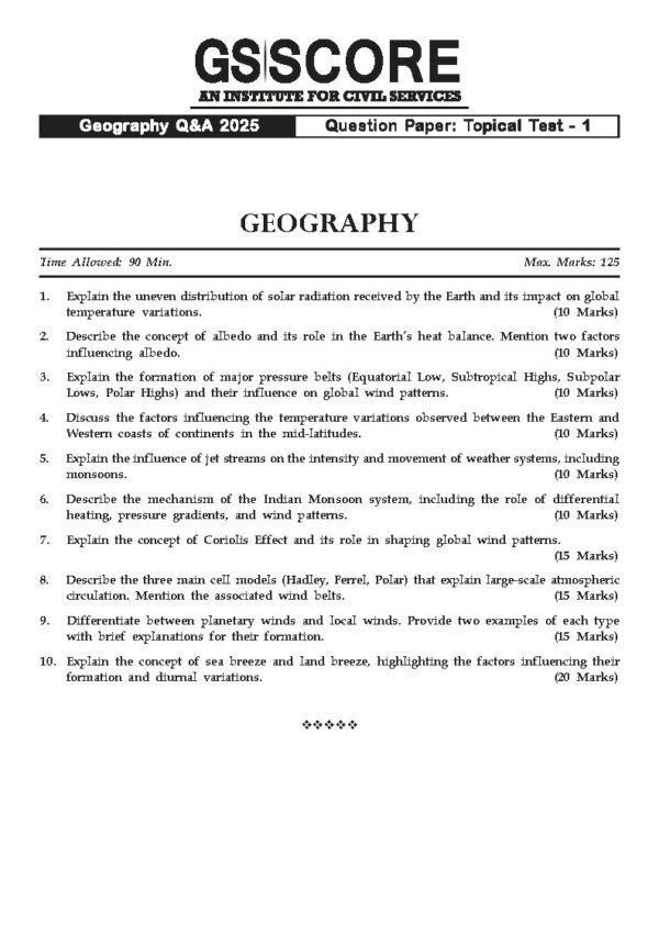 GS Score Geography  Q/A ( Topical Test  - 01 to 05 ) Main Test Series 2025| B&W - Image 4