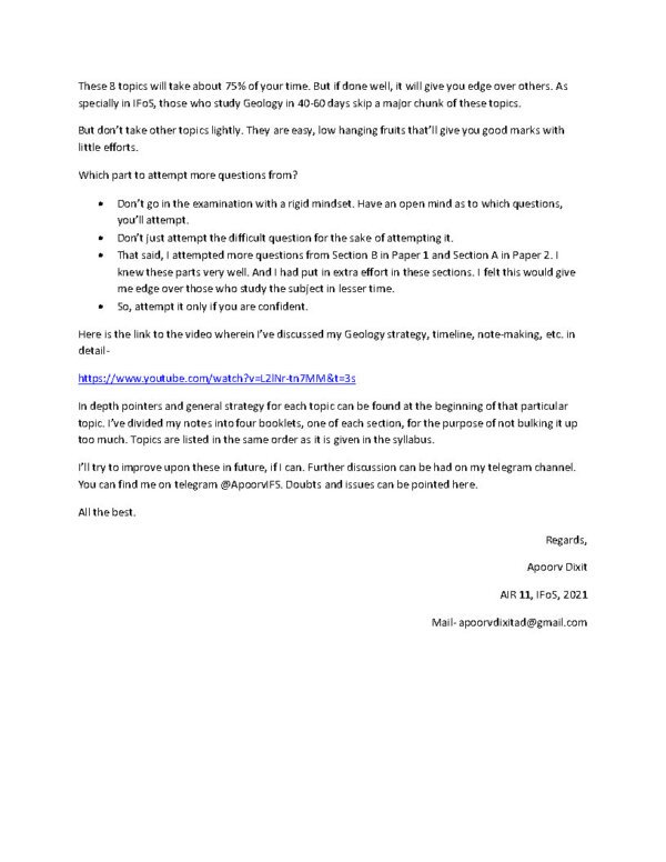 Topper's IAS APOORAV DIXIT ( Air 11, IFos 2021) Geology Optional Class Notes  ( Paper 2 Section - A )2021 | English | B&W - Image 4