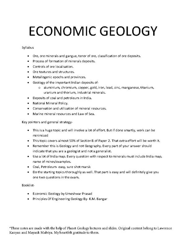 Topper's IAS APOORAV DIXIT ( Air 11, IFos 2021) Geology Optional Class Notes  ( Paper 2 Section - B )2021 | English | B&W - Image 3