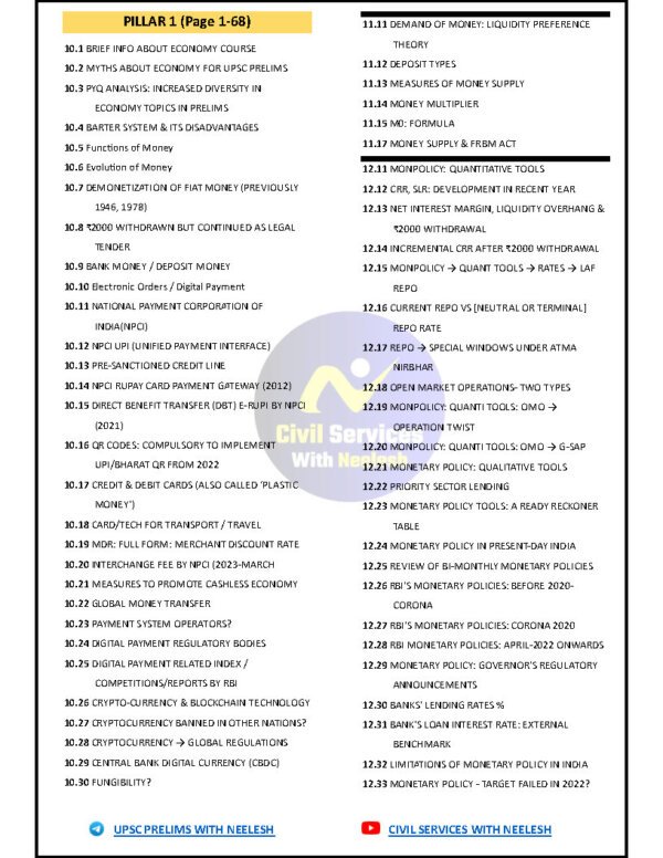 Civil Services With Neelesh ( ECONOMY SHORT NOTES BY MRUNAL SIR ) For UPSC / IAS Prelims 2025-26| B&W - Image 3
