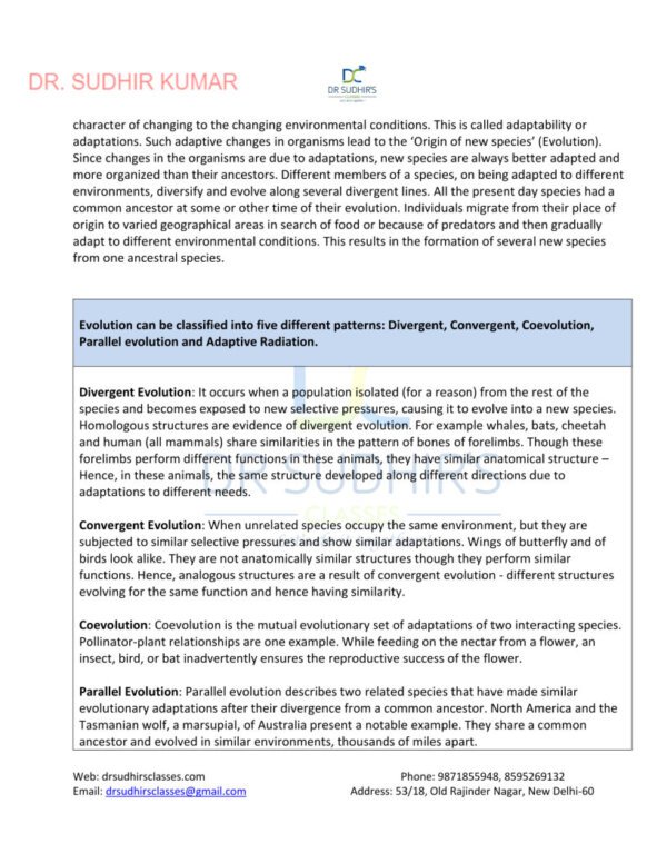 Anthropology Foundation ( BOOK-6 )  Printed Notes | Organic Evolution  | By Sudhir  Kumar| English | B&W - Image 4