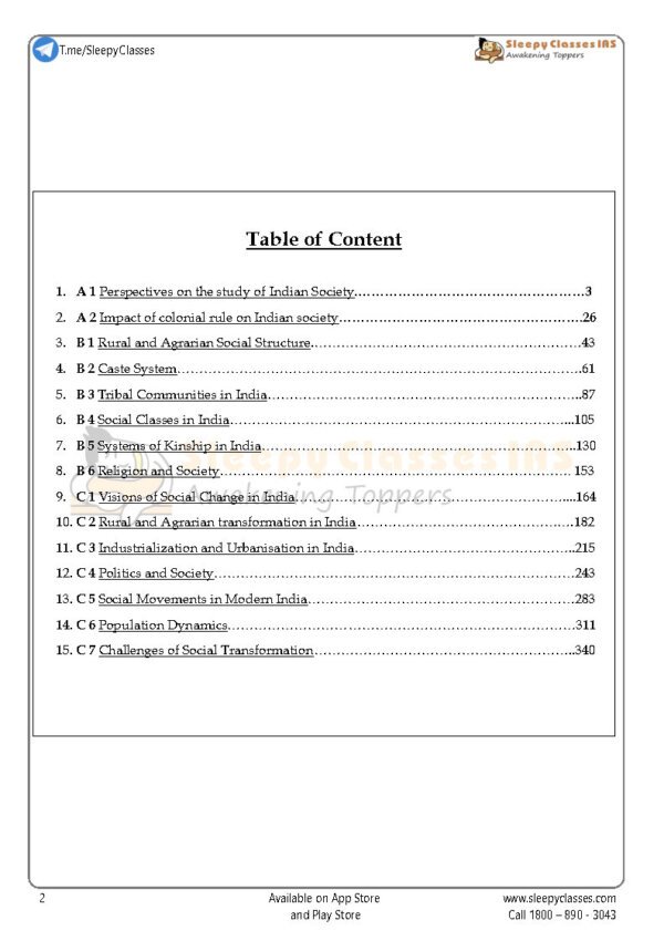Sleepy Classes IAS SOCIOLOGY | Printed Notes (Book -2) | English | B&W - Image 3