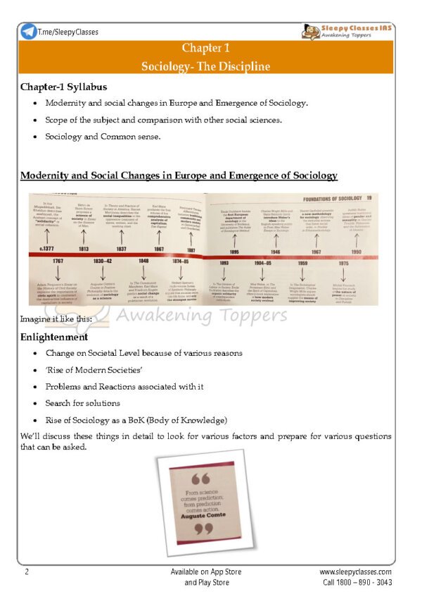 Sleepy Classes IAS SOCIOLOGY ( Paper 1&2) Printed Notes| English | B&W | Booklet 1 to 2 - Image 3