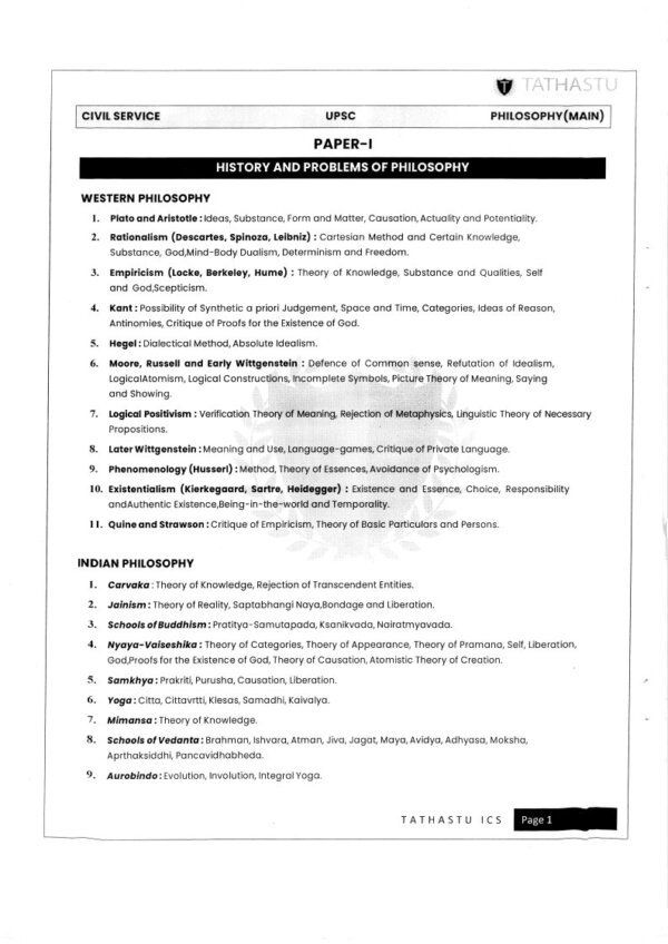TATHASTU  PHILOSOPHY ( Paper 1 &2 )Optional Notes | English | B&W Booklet 1 to 9 - Image 3