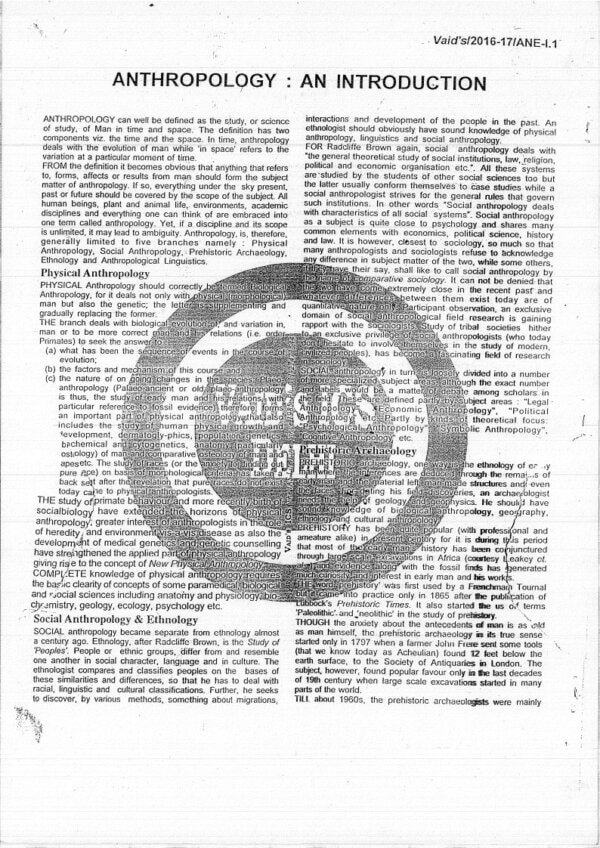 VAID'S ICS DELHI (  Paper 1 & 2 ) Anthropology | CSE MAIN 2016-17 | English | B&W  Booklet 1 to 6 - Image 3