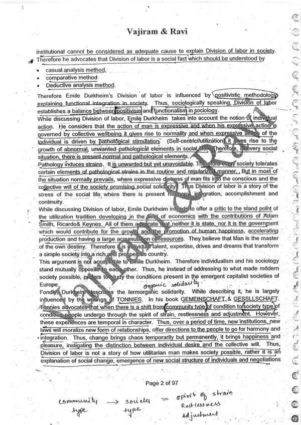 Vajiram & Ravi Sociology ( Paper 1 & 2 ) Optional Printed Notes | English | B&W | Booklet-1 to 5 - Image 4