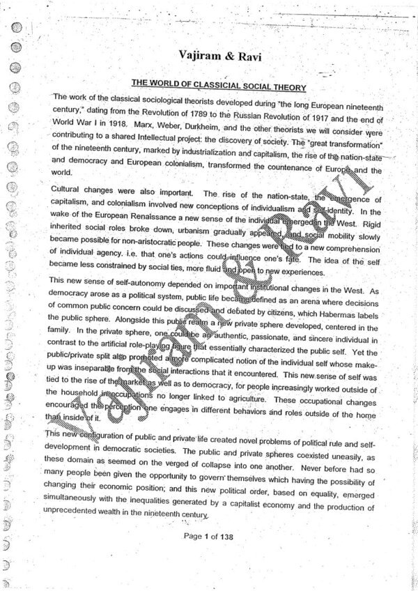 Vajiram & Ravi Sociology ( Book -2  ) Optional Printed Notes | English | B&W - Image 4