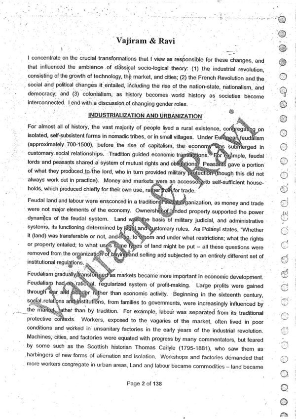 Vajiram & Ravi Sociology ( Book -2  ) Optional Printed Notes | English | B&W - Image 2