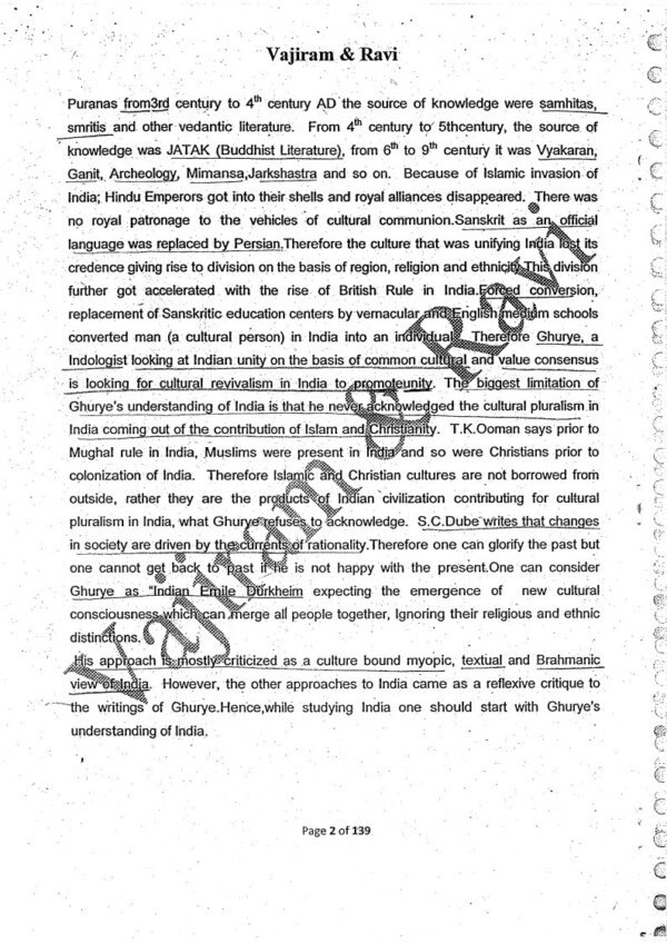 Vajiram & Ravi Sociology ( Book -4  ) Optional Printed Notes | English | B&W - Image 4