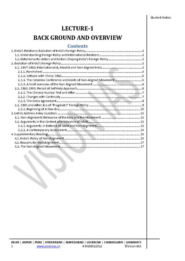 Vision IAS Classroom Study  Material  International Relations Part -1 2024 | English | B&W - Image 4