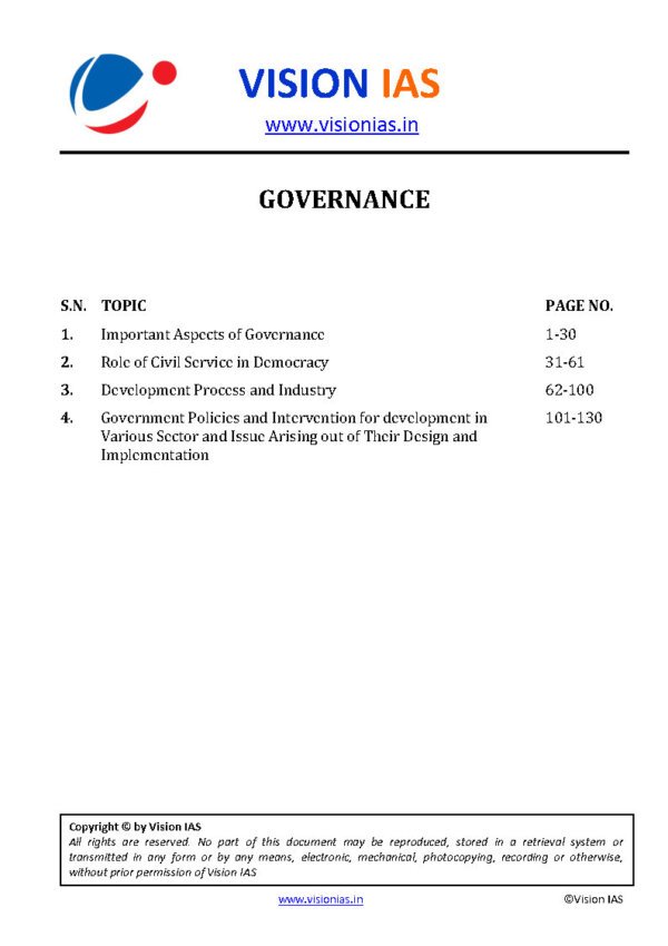 Vision IAS Classroom Study Material Governance Part-1 2024 |English| B&W - Image 3