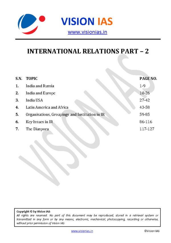 Vision IAS Classroom Study Material  International Relations Part-2  2024 |English| B&W - Image 4