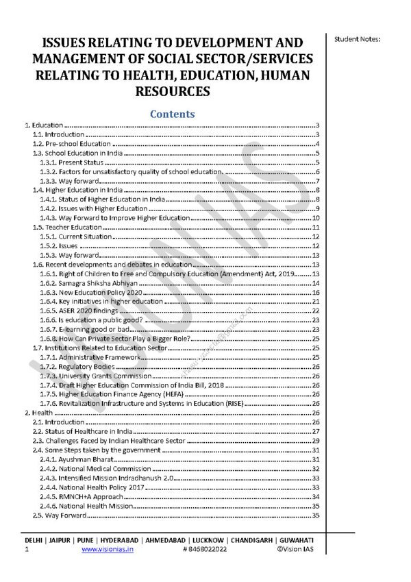 Vision Ias Classroom Study Material ( Social Justice ) 2024 | English | B&W - Image 3