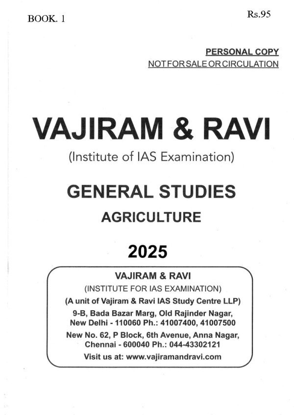 Vajiram & Ravi General Studies ( Institute of IAS  Examination) 2025-26 | English | B&W| Yellow Book| Booklet -1 to 21 - Image 2