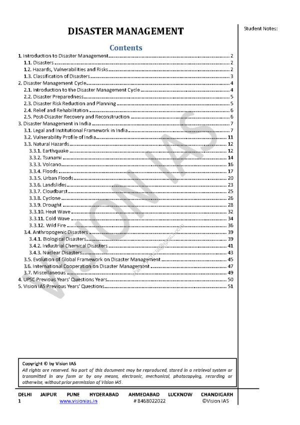 Vision IAS  Classroom Study Material Disaster Management[ GS Paper III]   2024 | English | B&W - Image 4