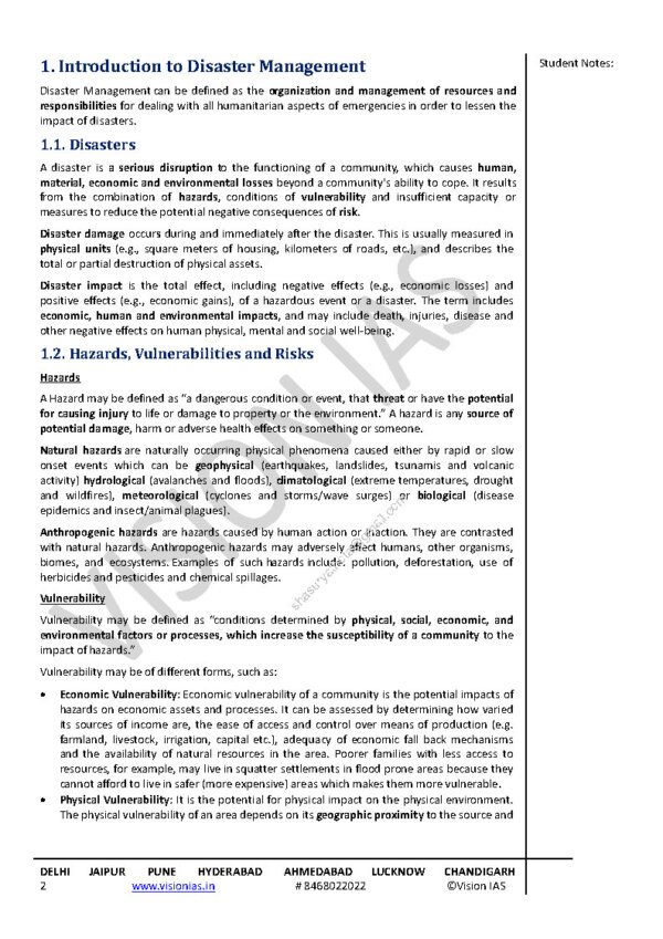 Vision IAS  Classroom Study Material Disaster Management[ GS Paper III]   2024 | English | B&W - Image 2