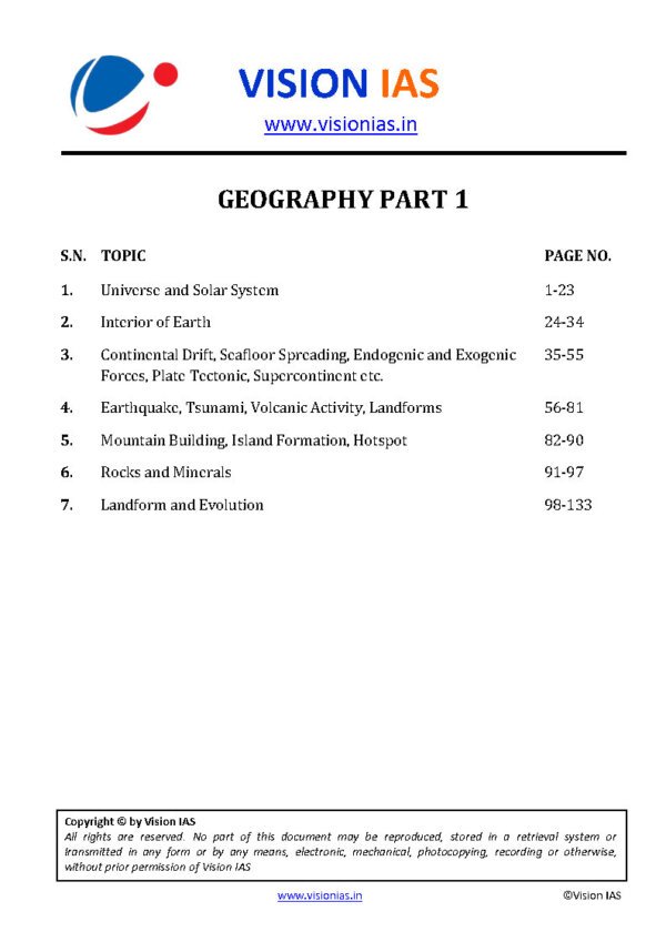 Vision IAS Classroom Study Material  Geography Part -1 | 2024 | English | B&W - Image 3