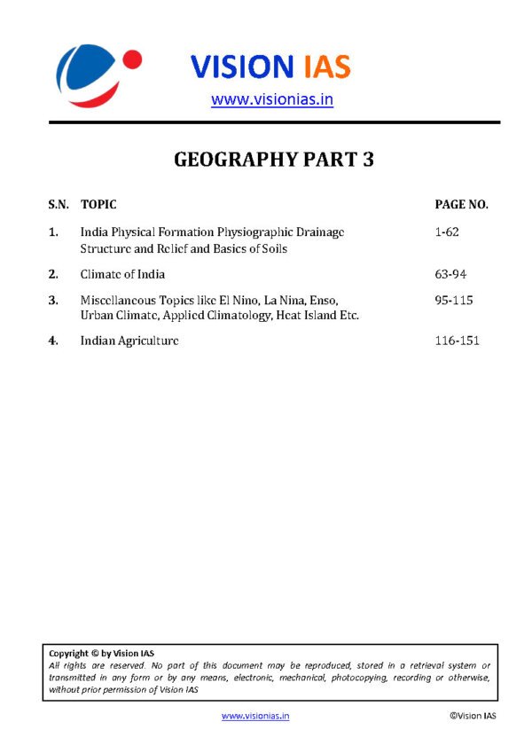 Vision IAS Classroom Study Material  Geography Part -3 | 2024 | English | B&W - Image 3