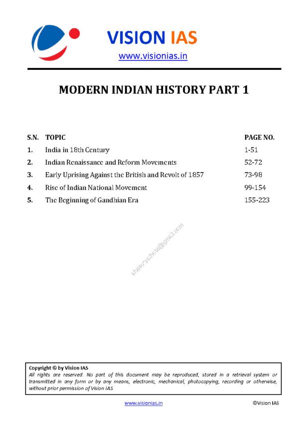 Vision IAS Classroom Study Material   (Modern India) Part 1&2 | 2024 | English | B&W - Image 3