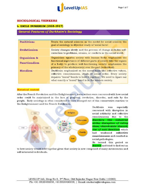 LEVEL UP IAS SOCIOLOGY | Optional Printed Notes( BOOK -1) IAS MAINS ENTRANCE 2023-24| ENGLISH | B&W - Image 3