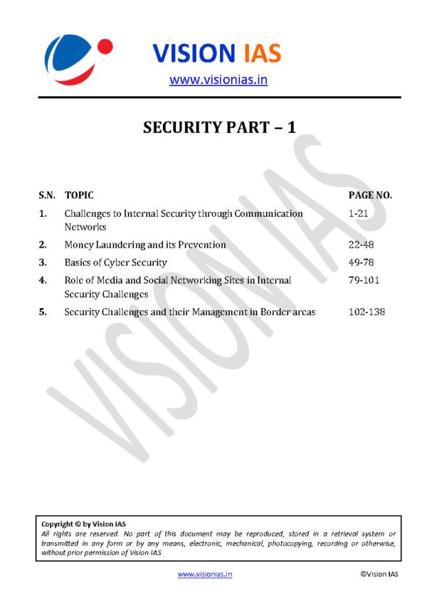 Vision IAS Classroom Study Material  Internal Security Part-1  2024 | English | B&W - Image 3