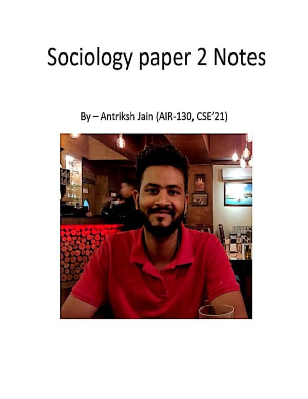 Sociology Antriksh Jain ( AIR -130,CSE 21) [Book -2] Optional Class Notes |English | B&W - Image 4