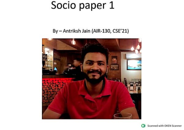 Sociology Antriksh Jain ( AIR -130,CSE 21) [Paper 1&2] Optional Class Notes |English | B&W| Booklet 1 to 2 - Image 2