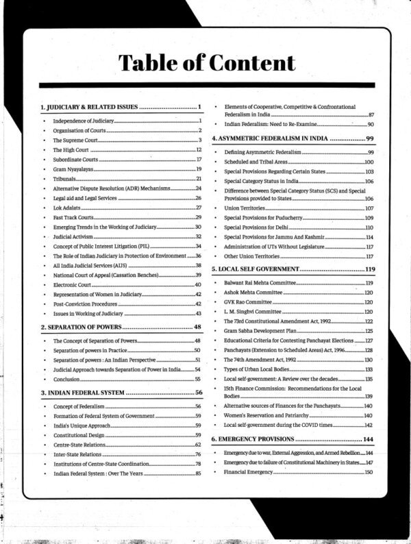 Vajiram & Ravi (General Studies ) Indian Polity -II  (Book -20) 2025-26 | English | B&W| Yellow Book - Image 4