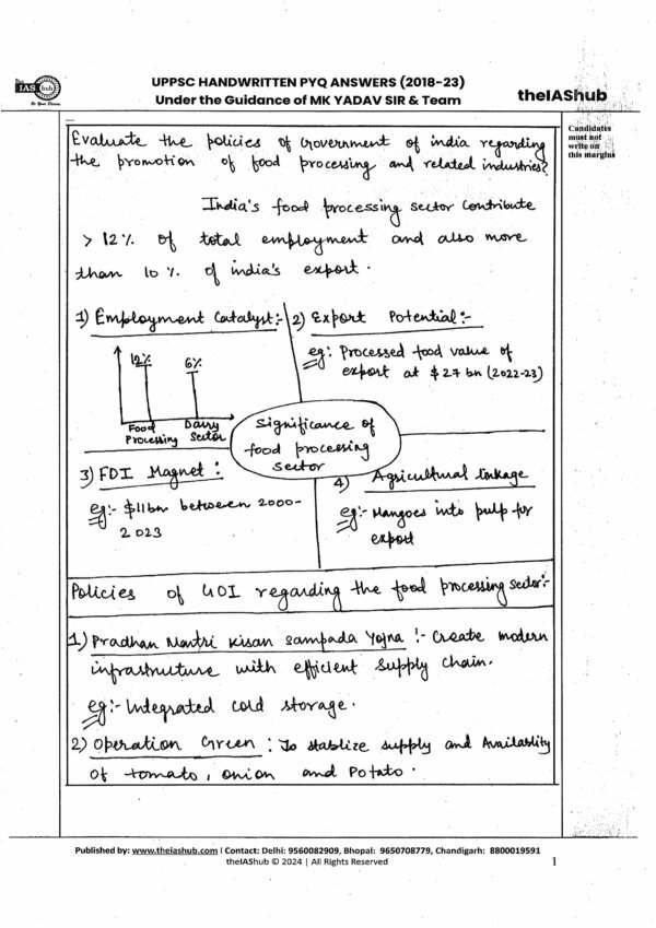 The IAS Hub (GS Paper – 3) UPPSC Handwritten PYQ Answers (2018-23) By Mk Yadav & Divya Mam English(B/W) - Image 4