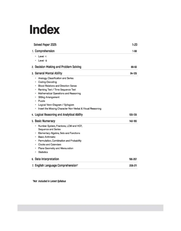 UPSC IAS CSAT ( General Studies Paper -II ) Topic wise Solved  2011-2025 | English | B&W - Image 2