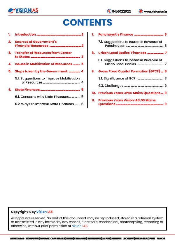 Vision IAS Indian Economy And issues Relating to Mobilization Of Resources  ( Updated Value Addition Material ) 2024| English | B&W - Image 2