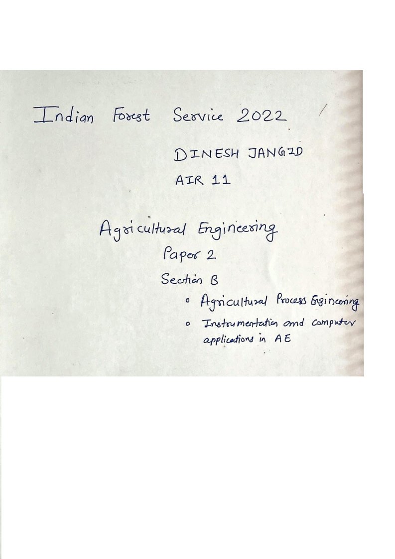 TOPPER'S NOTES  INDIAN  FORESR SERVICE ( Agricultural  Engineering Paper - II Section -  B )  By Dinesh Jangid Rank - 11 UPSC 2022 | English | B&W - Image 3