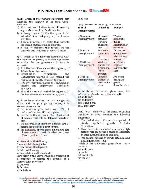FORUM IAS GENERAL STUDIES (Economics  ) Test -4 ( L-1 ) 2026 | English | B&W - Image 3