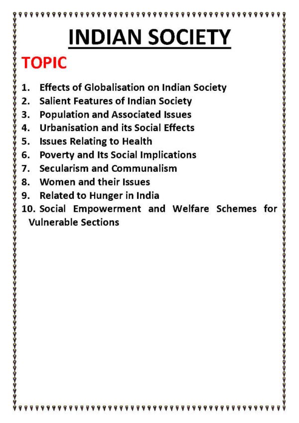 Vision IAS Indian Society And Social Justice   ( Updated Value Addition Material ) 2024| English | B&W - Image 3