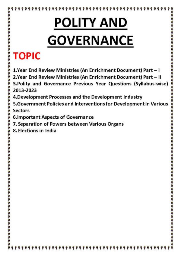 Vision IAS  Polity And Governance  ( Updated Value Addition Material ) 2024| English | B&W - Image 3