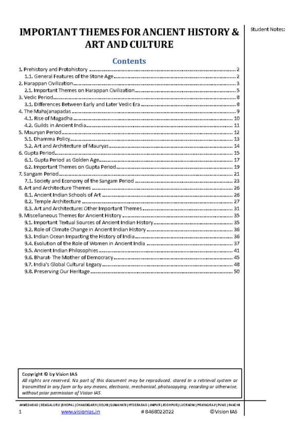 Vision IAS Ancient & Medieval History [ Art And Culture ] ( Updated Value Addition Material ) 2024| English | B&W - Image 3