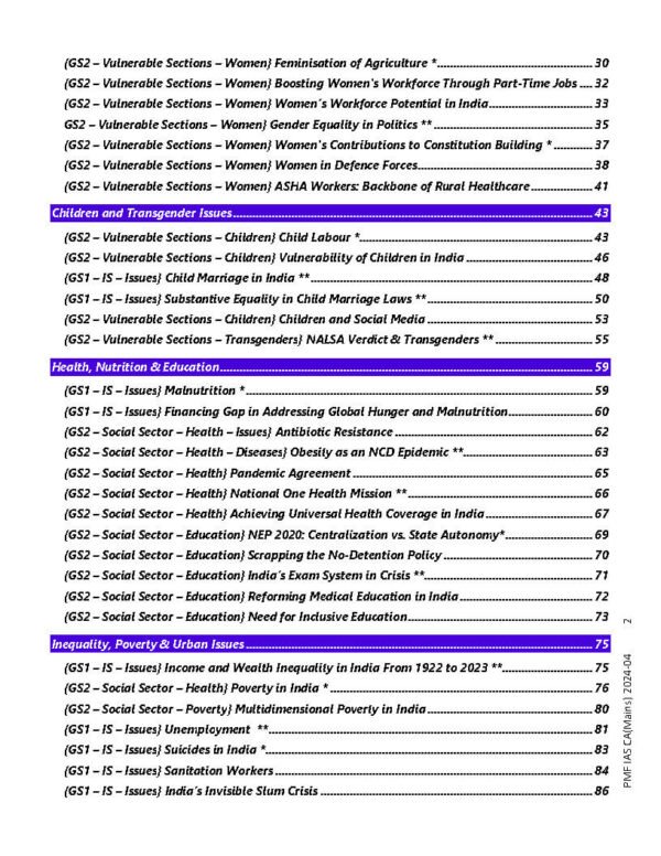 PMF IAS MAINS MAGNUM ( Society , Social Media , Governance  ) Current Affair [ Jan - 2024 May 2025 ] BOOK -3  | English | B&W - Image 4