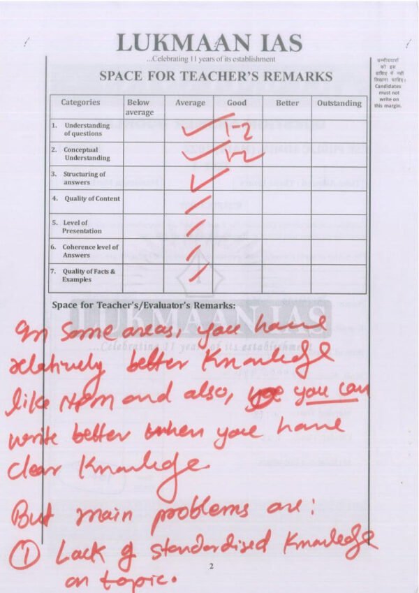 TOPPER'S ANSWER BOOKLET (   Public Administration Optional ) BY  Priyansha Garg ( AIR-31 ,2022 ) | English | B&W - Image 2