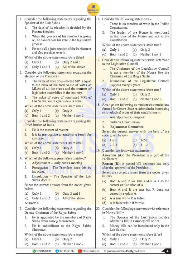 PERUSAL  GS TEST BOOKLET ( 71th BPSC PRELIMS ) Environment ,General  Science,  Science Tech -1   |   Test -5 | 2025 | English | B&W - Image 2