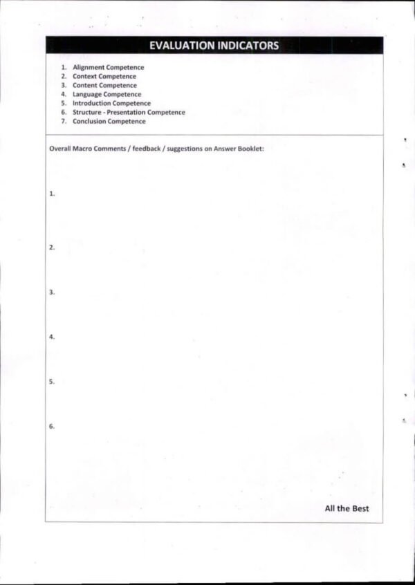 TOPPER'S ANSWER BOOKLET  ( General Studies ) Uma Haritha ( AIR-3,2022 )|  English | B&W - Image 2
