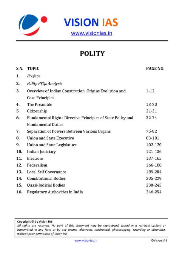 VISION IAS VALUE ADDED MATERIAL MAINS  ( Polity  ) 2025 | English | B&W - Image 3